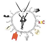 BOMJJOR MJ - Collar y pulsera para los fans de Michael para hombres y niños, colección conmemorativa, 21 cm, Zinc, Diamantes de imitación