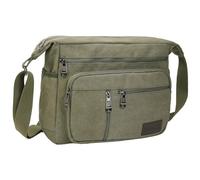 BOMKEE Bolsos Bandolera de Hombres, Bolso Hombro Grande de Lona para Portátiles, Senderismo, Trabajo y Escuela