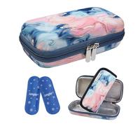 BOMKEE Estuche de Viaje para Insulina, Bolsa Organizadora Aislada para Medicamentos Refrigerados, Estuche para Llevar Bolsa de Almacenamiento con 2 Paquetes de Hielo