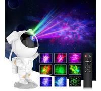 Bomkim Astronautas LED Galaxia Proyector de Cielo Estrellado Luz Nocturna Proyector con Mando a Distancia y Temporizador Funciona con Baterías para Dormitorio y Proyector de Techo, Regalos para Niños