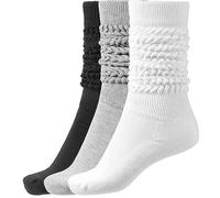 BomKinta Calcetines holgados para mujer, calcetines altos hasta el muslo, calcetines suaves para botas, tallas 5-11, Negro Blanco Gris -3 Paris, Talla única