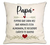 Bommex Funda de cojín Regalo de papá de Hija Hijo Espero Que Cada Vez Que Abraces Este Cojín Te Recuerde Lo Mucho Que Te Quiero (Papá)