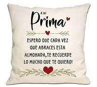 Bommex Prima Regalo: Cojín Que Te Recuerde Cuanto Te Quiero - Funda de Cojín para Primo, Regalo de Cumpleaños y Recordatorio