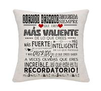 Bommex Querido Hermano Recuerda Siempre Que Eres Más Valiente de lo Que Crees - Funda de Cojín para Regalo de Inspiración - Mejor Hermano Pequeño o Gran Hermano - Cumpleaños Navidad