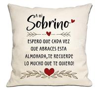 Bommex Regalo de la Tía Tío Espero Que Cada Vez Que Abraces Este Cojín Te Recuerde Cuánto Te Quiero Sobrino Funda de Cojín