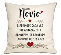Bommex Regalo de San Valentin - Funda de Cojin para Novio - Espero Que Cada Vez Que Abraces Este Cojin Te Recuerde Cuanto Te Quiero