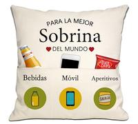 Bommex Sobrina Regalo de Tío Tía Mejor Sobrina del Mundo Fundas de Cojín 18x18 Pulgadas con 3 Bolsillos para Sobrina Regalo de Cumpleaños Regalo de Graduación (Sobrina)