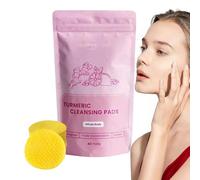 BommFu 40 almohadillas de limpieza de ácido cójico de cúrcuma | Turmeric Cleansing Pads for Dark Spots | Esponjas faciales comprimidas - Portátil para viajes al aire libre para limpiar los poros