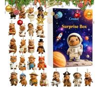 BommFu Adviento del Capibara,Colgantes de Acrílico 2D - Navideño de Capibara para Cuenta Atrás de 24 Días,Para Fiesta Navideña Decoración De Repisa Jardín