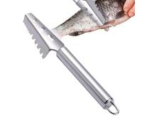 BommFu Herramienta Escamadora de Pescado - Rallador de Pescado para Piel,Utensilio de Acero Inoxidable para Cocinar Mariscos Preparación en Camping Restaurante Chef Familiar