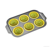 BommFu Molde De Silicona Para Cupcakes - Muffinera antiadherente 6 cavidades - Moldes de silicona de huevo para hornear - para postres, magdalenas, pan, huevo, chocolate, horno, air fryer, hogar