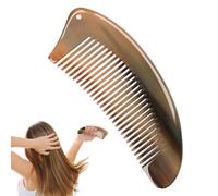 BommFu Peine de bocina, peine anti estático | Cepillo de cabello natural de dientes anchos Cernera antiestática Born - Masaje de atención médica hecho a mano Cepillo óseo para el cuero cabelludo y el