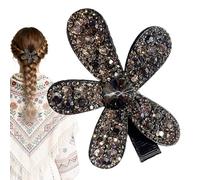 BommFu Pinzas para el cabello de diamantes de imitación, pinzas para el cabello 3D con diamantes de imitación, horquillas brillantes, para mujeres y niñas para bodas, celebraciones, ocasiones formales