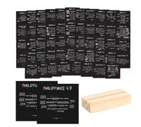 BommFu Tarjetas de oración | Tarjetas de afirmación con versículos de la Biblia | 52 tarjetas bíblicas con soporte de madera | Tarjetas bíblicas semanales, regalo de fe cristiana, aliento y esperanza