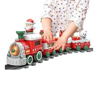 BommFu Tren Navideño De Juguete Locomotora Navideña con Luces y Sonidos | Tren de Juguete Completo Para en el Salón, Parque, Interiores, Exteriores, Niños y Niñas
