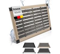 bomoe Felpudo de Aluminio 40x60 cm AluGant Puerta Principal Felpudo con Goma - Felpudo Aluminio - Felpudo Exteriores y colector de Suciedad Interior Champán Metalizado