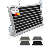 bomoe Felpudo de Aluminio 50x80 cm - Antideslizante antióxido Resistente a la Intemperie - Felpudo Exteriores Interiores Plata Entrada Ancha - AluGant