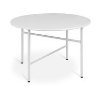 bomoe Mesa Auxiliar Redonda de Metal para Interior y Exterior Centro | Ø53cm blanco tablero resistente a los arañazos estable ligera de salón de jardín mesilla de noche Dormitorio balcón Finn
