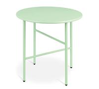 bomoe Mesa Auxiliar Redonda Metal con Tablero Resistente a arañazos Centro | Ø44cm menta de salón estable de jardín ligera interior exterior mesilla de noche Dormitorio balcón mesita Finn