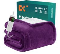 BOMOVA Manta térmica Apagado automático, mullida Manta navideña, 10 Niveles de Calor y Temporizador de 5 Horas, Regalo para Mujer, decoración navideña para Cama o sofá, 130 x 180 cm, Violeta