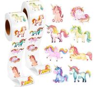 BOMULEZG Lot de 1000 pegatinas de unicornio únicas - Pegatinas redondas multicolores de papel, para ordenador portátil, coches, moto, bicicleta, monopatín, equipaje, maleta, accesorios de fiesta DIY