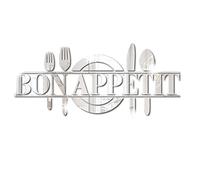 Bon Appetit - Calcomanías de pared de acrílico 3D con espejo de cocina, cuchara tenedor, cuchillo de espejo, pegatinas de pared, decoración de pared extraíble para comedor, mesa de café (plata)