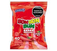 Bon Bon Bum Barra Masticable Sabor a Fresa | Pack de 40 Unidades | Caramelos Suaves y Deliciosos de 360g | Perfecto para Compartir y Disfrutar