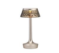 Bon Jour Unplugged Lámpara de Mesa Cuerpo de Bronce mate/Pantalla Ahumada