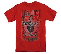 Bon Jovi Keep The Faith - Camiseta Unisex, Color Rojo, Talla S