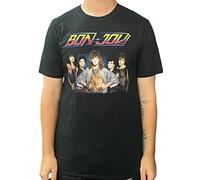 Bon Jovi T Shirt Tour 1984 Band Logo Nuevo Oficial De Los Hombres Negro Size L