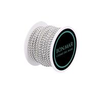 BON.MAR Bobina de Dyneema revestido, Sk75, bobina de 50 m, blanco con inserciones negras, Ø1,5 mm