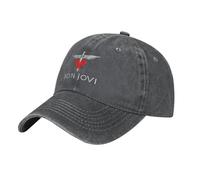 Bon Music Jovi - Gorra de béisbol de mezclilla lavada, unisex, ajustable, clásica, de algodón suave, color negro, Como se muestra en la imagen, Talla única