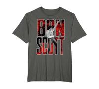 Bon Scott Big Logo Foto en Vivo Camiseta, Hombre Tallas Grandes, Asfalto, 4X Alto