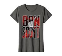 Bon Scott Big Logo Foto en Vivo Camiseta, Mujer, Asfalto, XL