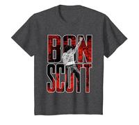 Bon Scott Big Logo Foto en Vivo Camiseta, Niños, Jaspeado Oscuro, 10 años