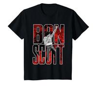 Bon Scott Big Logo Foto en Vivo Camiseta, Niños, Negro, 10 años