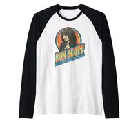 Bon Scott - Foto gráfica de Rock Retro Envejecido Camiseta Manga Raglan
