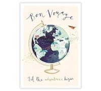 Bon Voyage Card - Let the Adventures Begin - Diseño artístico de globo - Acabado especial - Ecológico - Reciclable