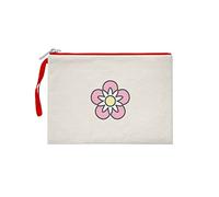 Bona Basics, fundas para mujer, estampado digital, tejido de gabardina, moda diaria, beige, asa y cremallera roja, tamaño: M