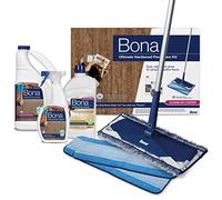 Bona Kit definitivo para el cuidado de suelos de madera dura: incluye fregona de microfibra, solución de limpieza de suelos de madera dura y recambio, pulido de suelos de madera dura, almohadillas de