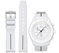 BONACE -Correa para Omega x Swatch MoonSwatch/Rolex Watch/Seiko Watch, 20mm caucho suave Omega X Swatch Moonswatch Moonswatch Correa de reemplazo Speedmaster reloj de luna curva correa de reloj de
