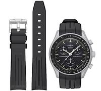 BONACE Correa para Omega x Swatch MoonSwatch/Rolex Watch/SEIKO Watch de 20 mm,Correa de repuesto de silicona para reloj Omega X Swatch Moonswatch Speedmaster sin espacio (Negra negra Línea)