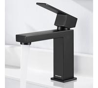 BONADE Grifo Lavabo Negro, Grifo Lavabo Negro Mate, Monomando Grifo de Lavabo, Grifo Baño Negro, Grifo Lavabo Negro para Baños, WC y Cocinas de Invitados