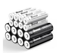 BONAI 16 Piezas Pilas Recargables AA/AAA,Alta Capacidad Batería 2800/1100 mAh 1.2V 1200 Ciclos de Pilas AA Recargable NI-MH, AAA Recargable Precargadas, Baja Autodescarga