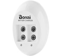 BONAI 9V Cargador de Batería, Cargador Inteligente con Doble LED para Baterías de Litio y Ni-MH de 9V, Tecnología de Carga Independiente, Cargador Rápido con Múltiples Protecciones