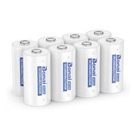 BONAI CR123A Pilas de Litio 3V 8 Piezas Batería de Alta Capacidad 123A 123 C123, Poder Duradero, Adecuada para Linternas, Cámaras, Juguetes, Micrófonos(No Recargables)