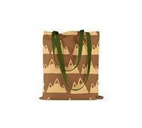 Bonamaison, 100% Algodón Bolso De Mano Impreso, Bolso de la Compra Reutilizable, Bolso De Compras, Ecológico, Plegable, Bolso de Tela de Lona con Asas Verdes, 34X40 Cm - Fabricado en Turquía