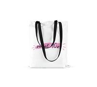 Bonamaison Bolso De Mano Impreso, 100% Algodón, Bolso de la Compra Reutilizable, Bolso De Compras, Ecológico, Plegable, Bolso de Tela de Lona con Asas Negras, 48x55 Cm - Fabricado en Turquía