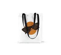 Bonamaison Bolso De Mano Impreso, 100% Algodón, Bolso de la Compra Reutilizable, Bolso De Compras, Ecológico, Plegable, Bolso de Tela de Lona con Asas Negras, 48x55 Cm - Fabricado en Turquía
