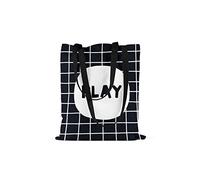 Bonamaison Bolso De Mano Impreso, 100% Algodón, Bolso de la Compra Reutilizable, Bolso De Compras, Ecológico, Plegable, Bolso de Tela de Lona con Asas Negras, 48x55 Cm - Fabricado en Turquía